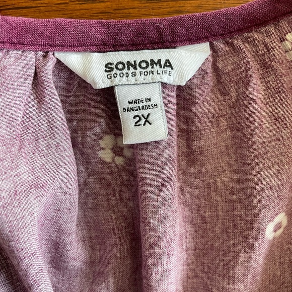 Sonoma 3/4 sleeve Woman’s Peasant Top - Picture 2 of 3